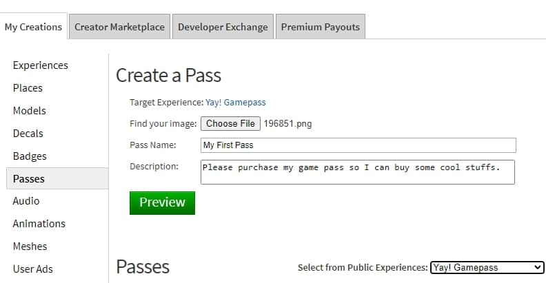 How to Make a Game Pass on Roblox?